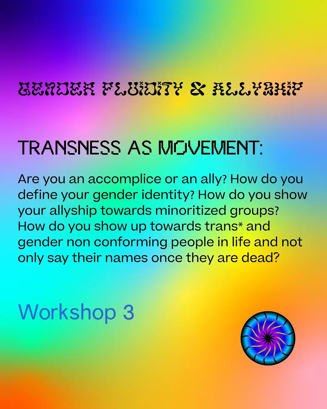 Announcement Workshop 3: Gender Fluidity & Allyship