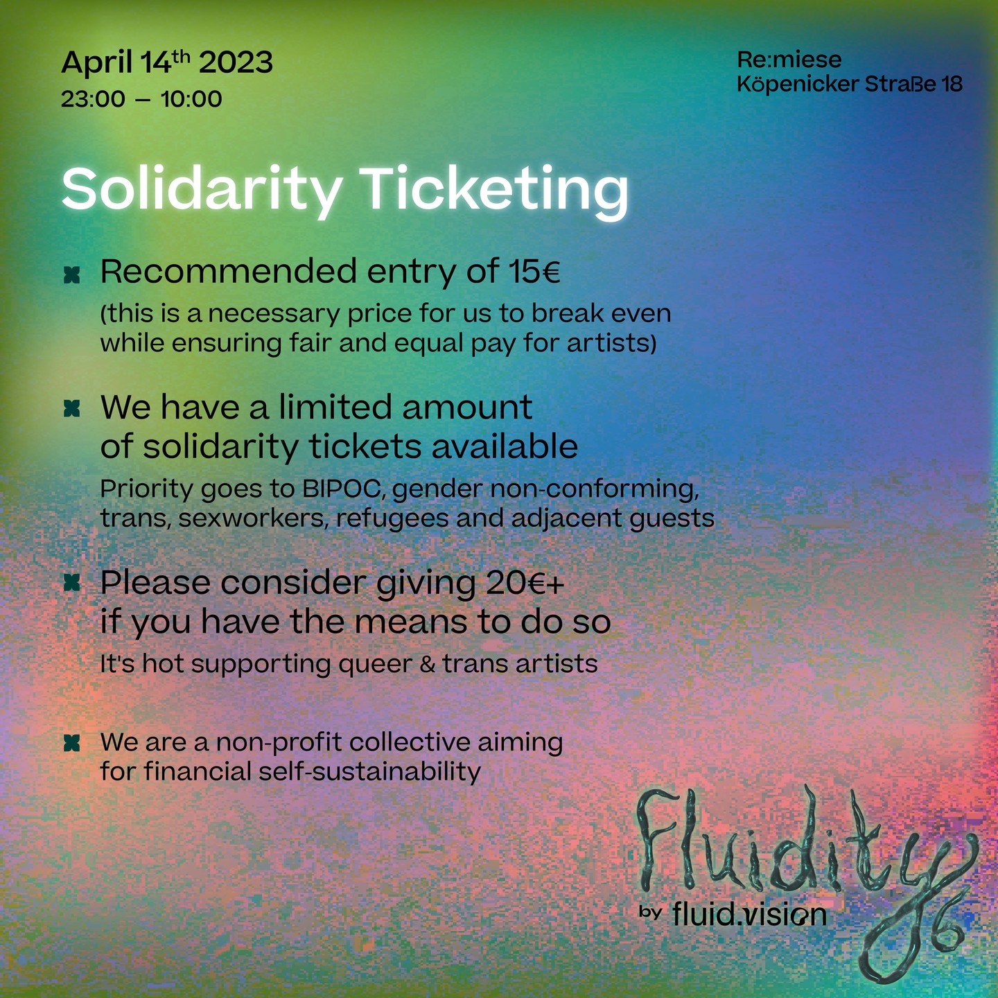 Fluidity VI Solidarity Tickets Available